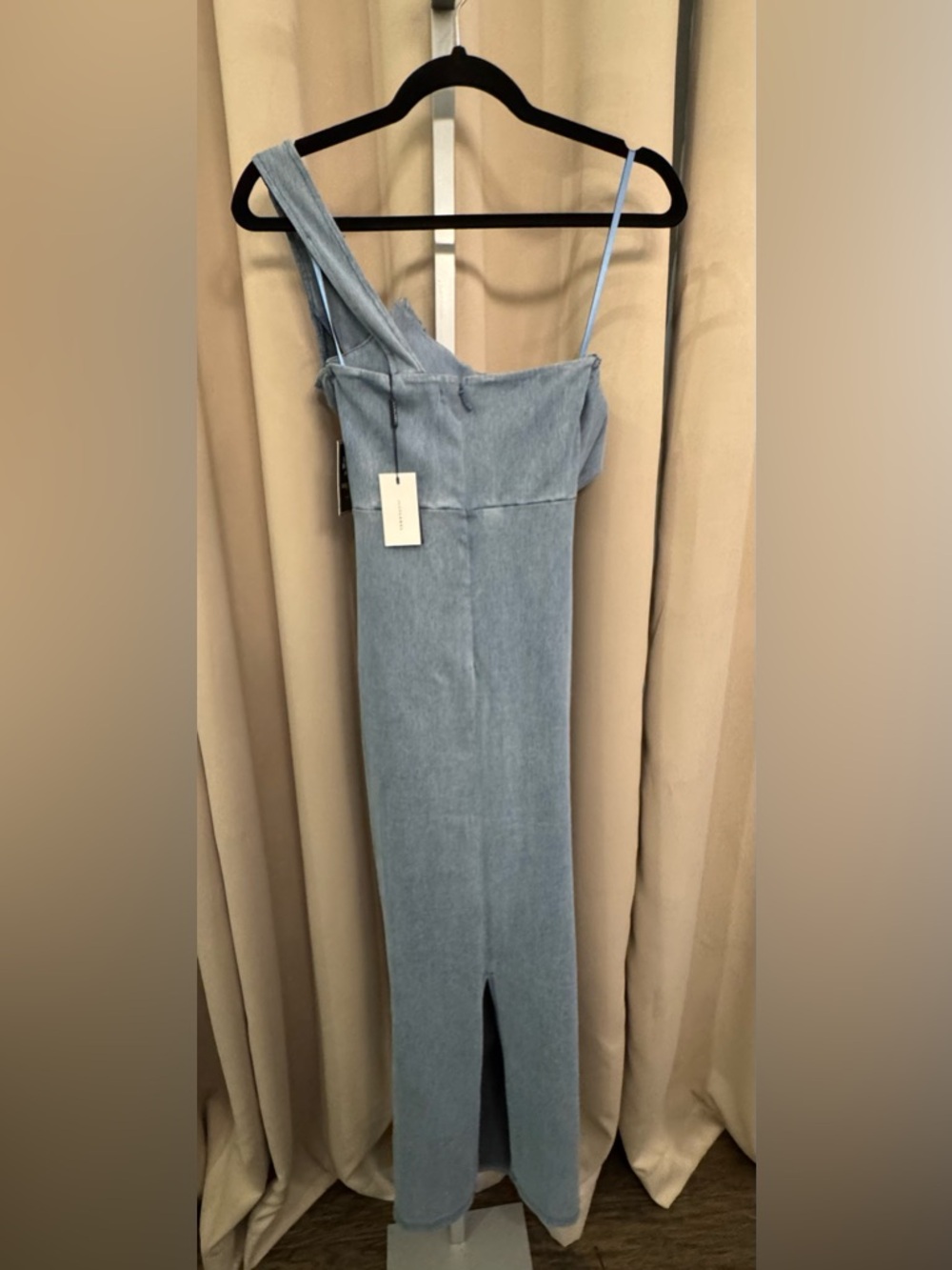 JLUXLABEL MEDIUM WASH DENIM KRISHNA ONE SHOULDER - Picture 4 of 7